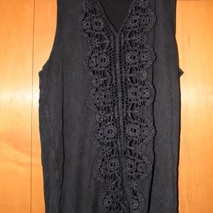 Black with lace accent tank top